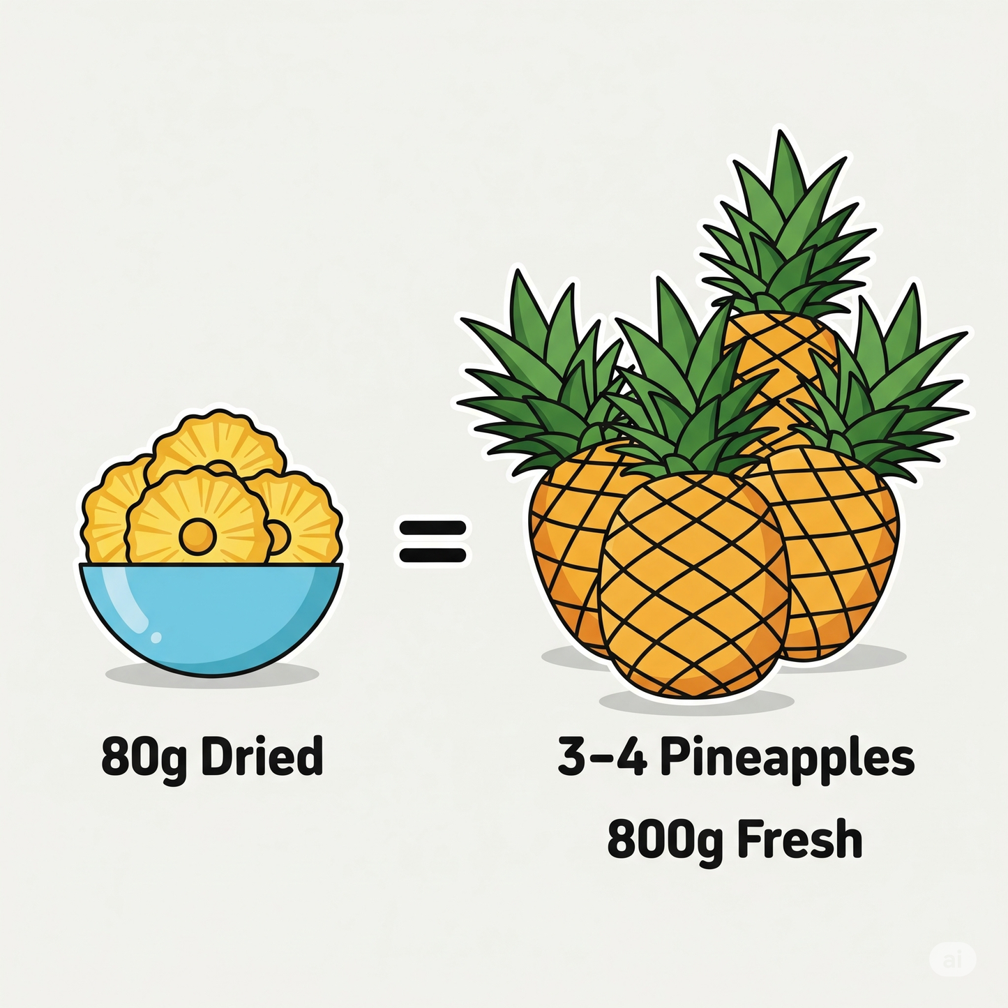 Ethno Veda Solar Dried Pineapple - No Added Sugar, From the Hills of Manipur, Queen Variety | Healthy Natural Snack (80g)