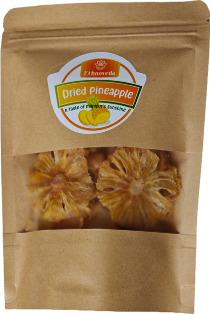 Ethno Veda Solar Dried Pineapple - No Added Sugar, From the Hills of Manipur, Queen Variety | Healthy Natural Snack (80g)